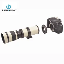 Lightdow biały 420-800mm F/8.3-16 Super teleobiektyw ręczny obiektyw Zoom do aparatów Canon Nikon Sony Pentax FUji Olympus DSLR