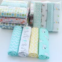 4Pcs/Lot 100% Cotton Flannel Receiving Baby Blanket Soft Muslin Diapers Newborn Swaddle Blanket 76*76CM Baby Blankets Newborn 2