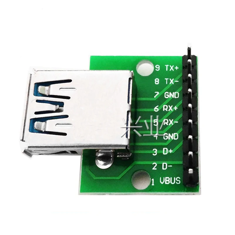 Adapter Female USB 3.0 to DIP transfer board with pins Straight and bent PCB | Электронные компоненты и