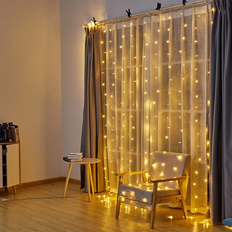 

3*1 M 120led Light Curtain Lighting Chain Christmas Decoration Ice Bar Light Home Waterfall Light
