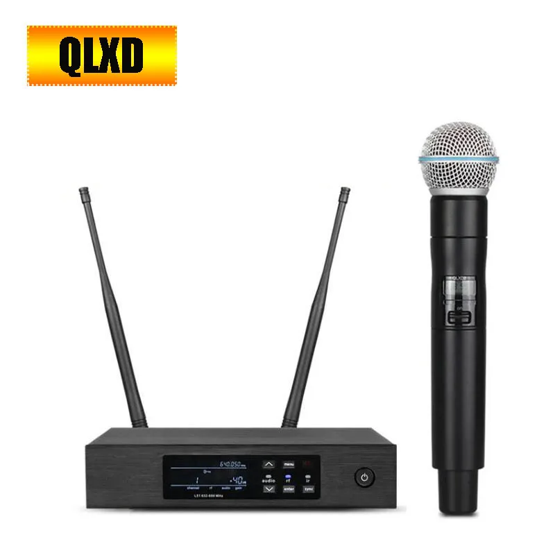 Профессиональный УВЧ беспроводной микрофон QLXD4 QLXD24/BETA58 SM58 двойной системный
