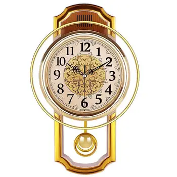 

European-style Retro Swing Wall Clock Living Room Simple Fashion Wall Charts Bedroom Silent Quartz Clock Modern Clocks Kitchen