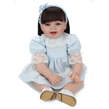 

Baby Reborn Doll 55cm Baby Girl Dolls Soft Silicone Boneca Reborn Brinquedos Bonecas Children's Day Gifts Toys Bed Time Playmate