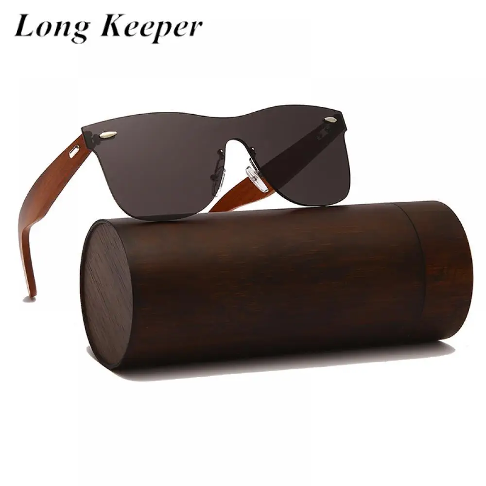 

Classic Wooden Sunglasses Men Women Brand Design Rimless Square Sun Glasses Male Mirror Lens Driving Eyewear With Original Box