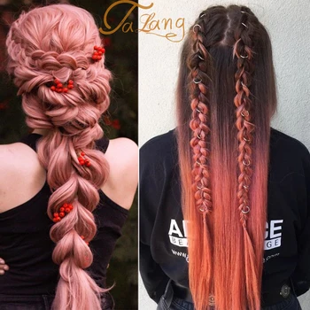 

TALANG hand-knitted invented the same type of artificial synthetic hair extensions pure color gradient hair crochet black red