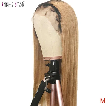 

1B/27 Ombre Colored Lace Front Human Hair Wigs With Baby Hair Peruvian Blonde Lace Front Wig 150 Shining Star Remy Straight Hair