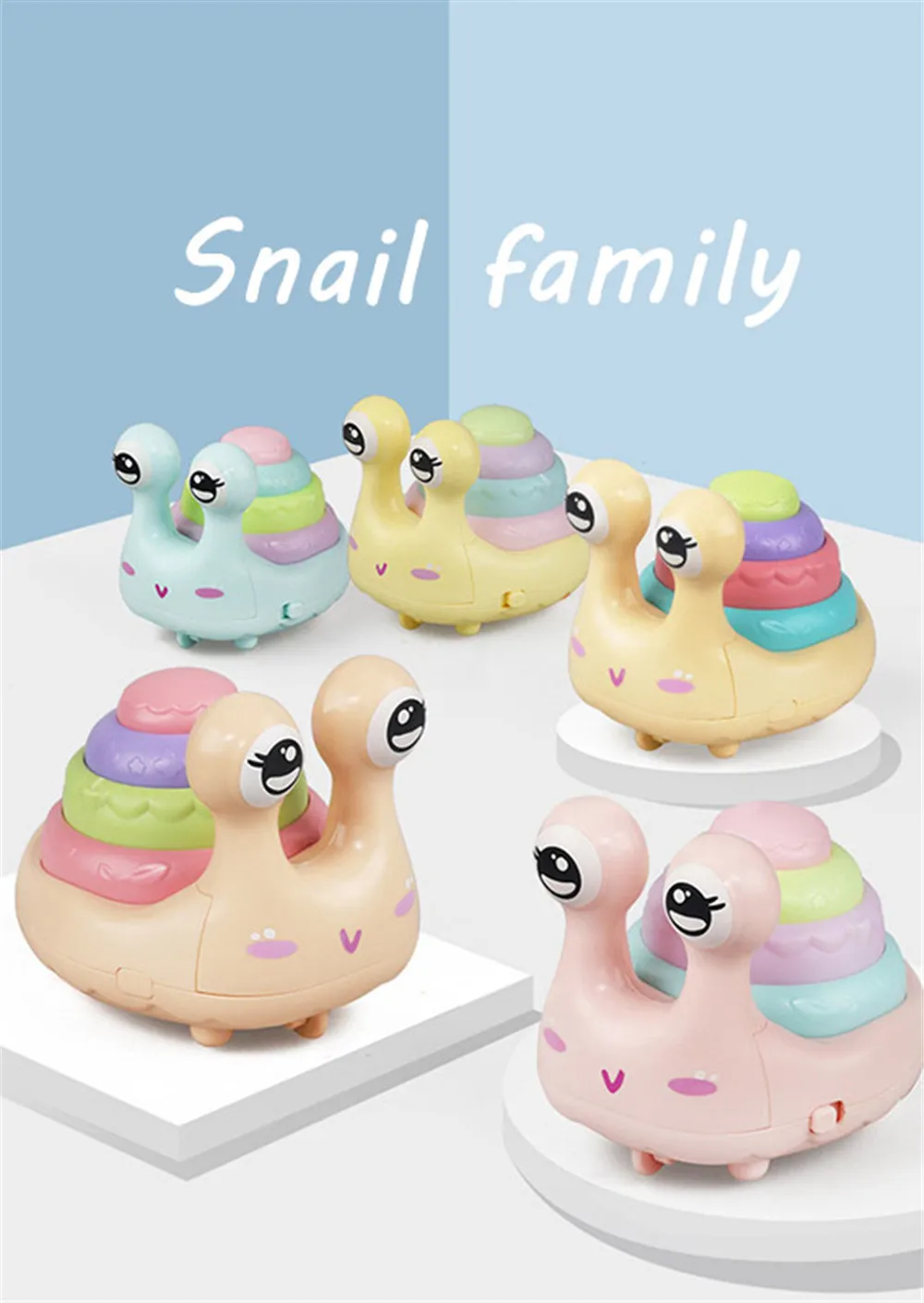 Explosive animal cute turtle snail car pull back car children Clockwork toy plastic neutral funny cartoon puzzle press toy gift
