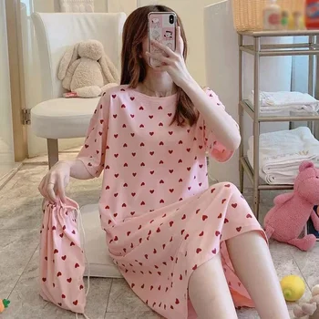 

Spring And Summer Fresh And Sweet Loose Night Skirt Comfortable Plus Size Dress Bag