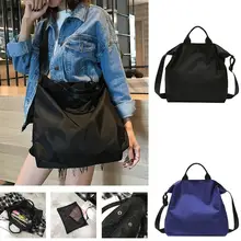 Нейлоновая сумка унисекс, сумка для покупок, многоразовый пакет для шоппинга, цвет черный, синий, сумка через плечо, вместительная сумка для путешествий/E