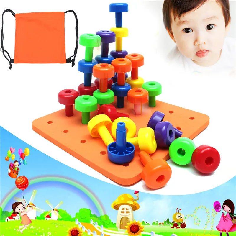 lower price  30Pcs Peg Board Set Montessori Occupational Fine Motor Toy for Toddlers Pegboard Children Kids Toy 