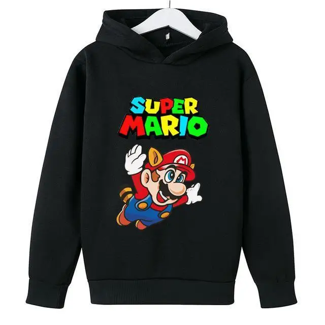 Super Mario Kids 2021 Hot Casual Pullover Sweater Shirt + Pants Boy Girl Cartoon Clothing Sweater Suit free children's hoodie sewing pattern Hoodies & Sweatshirts