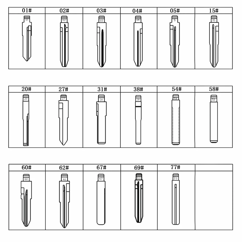 06# 09# 17# 19# 47# 49# 56# 83# 15# 18# 20# 31# Key Blade Car key embryo replacing key head lada car key blank remote