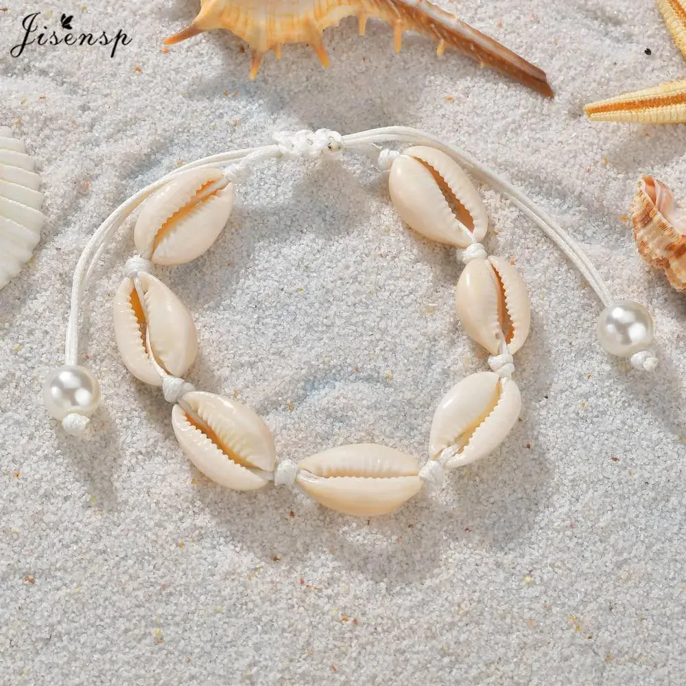 Jisensp Summer Style Beach Shells Charm Anklets Vintage Turtle Beaded Anklet Bohemian Jewelry for Women Girls Christmas Gift - Окраска металла: SL294S