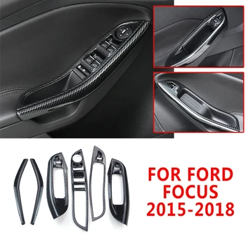 

Carbon Fiber Inner Door Bowl Decorative Window Switch Panel Front Air Vent Outlet Switch Cover Trims For Ford Focus 2015-2018