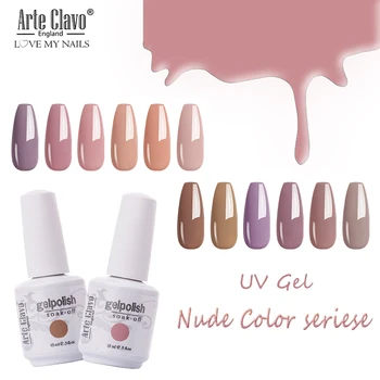 

Arte Clavo 15 ml UV Gel Nail Polishl Nude Color Series Hybrid Nails Lacquer UV Led Nail Gel Soak Off Nail Art Gellak Gel Varnish