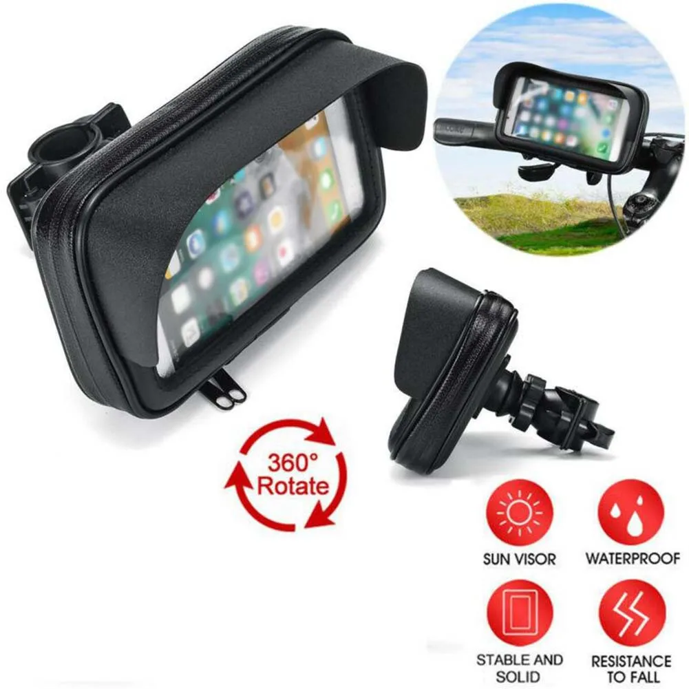 6.5 Inch Motorcycle ATV Handlebar Holder Mount Bag GPS Case Waterproof For Mobile Phone Anti-Scratch Practical Accessories phone holder mobile phone holder
