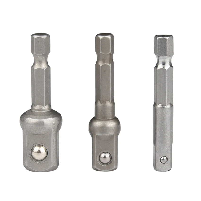 

Hex Handle to Square 1/4 3/8 1/2 Connecting Rod Screwdriver Wrench Conversion Adapter Hand Electric Drill Connector