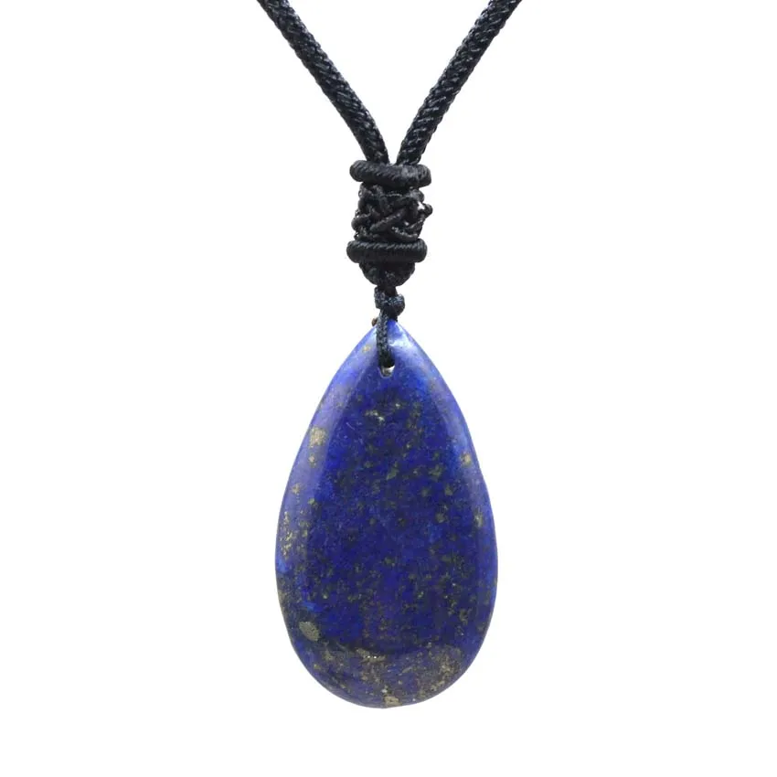 Natural Healing Crystal Quartz Stone Necklace Amethysts Lapis Lazuli Agates Tear Drop Tiger Stone Pendant Necklace Jewelry 6