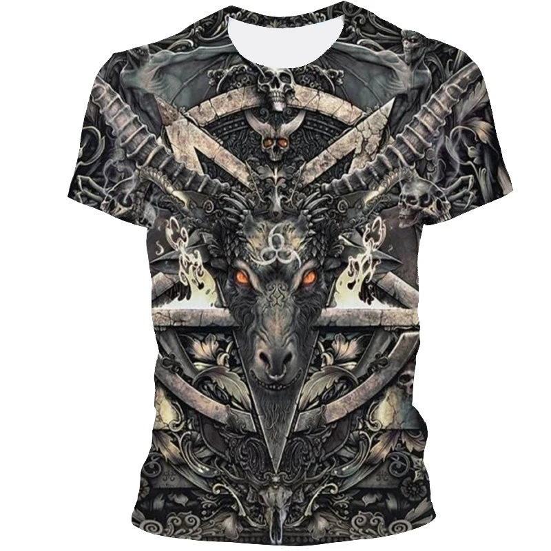 3d Animal  Man's T-shirt Horse Shirt Printing Harajuku T-shirt Casual Men's Punk Fashion Streetwear O-neck Oversized t-shirt