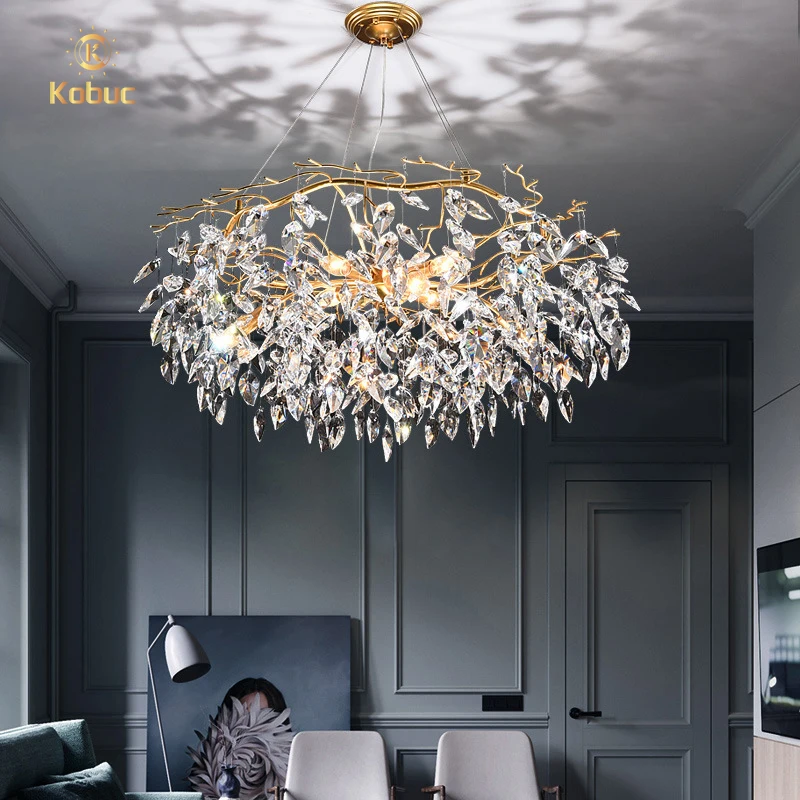 Kobuc Modern LED Crystal Chandelier Lighting Luxury Home Decor