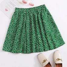 Lofia Green Floral Pleated Skirt for Women Summer A Line Mini Boho Vintage Jupe Femme Ete Spodnice Damskie Rokken Falda Plisada Lofia Green Floral Pleated Skirt for Women Summer A Line Mini Boho Vintage Jupe Femme Ete Spodnice Damskie Rokken Falda Plisada