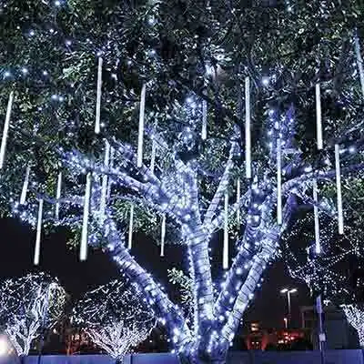 30cm 8 Tube Outdoor Meteor Shower Rain LED String Lights Christmas Tree Decorations for Home Outdoor New Year Navidad Wedding solar outside lights Solar Lamps