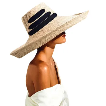 

Fashion Large Sun Hat Beach Anti-UV Sun Protection Foldable Straw Cap Cover summer straw hat women big wide brim beach #35