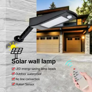 

48LED Solar Motion Sensor Wall Light Remote Control Outdoor Street Lamp
