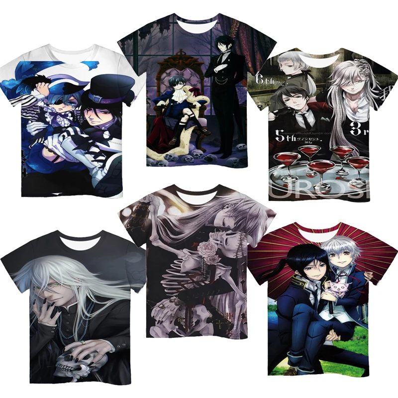 

Black Butler Short Sleeve 3D T Shirt Men T-Shirt Sebastian Colourful Kids Girls Boys Tshirt Toddler Children Fitness Tee