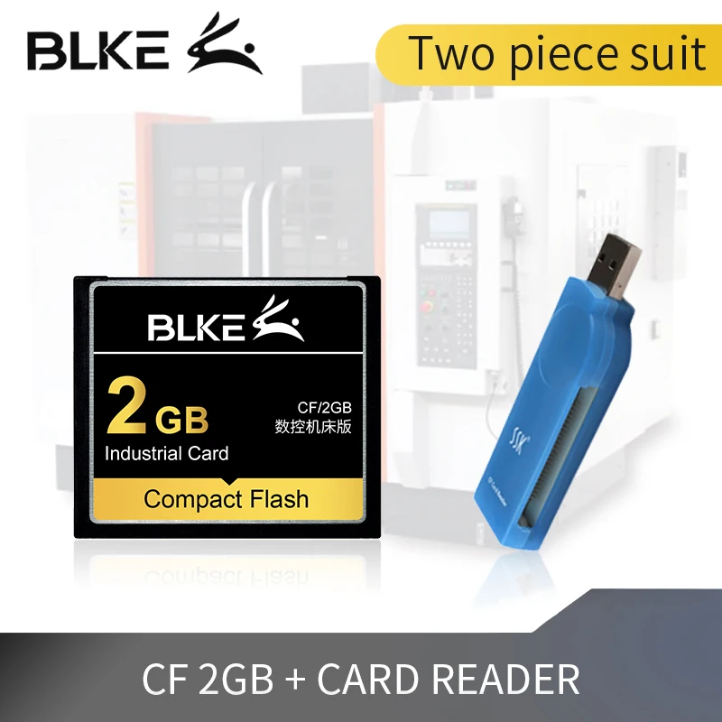 Комплект из двух предметов BLKE CF card+ кардридер Compact Flash card 4 Гб 2 Гб 1 ГБ 512 МБ 256 Мб 128 МБ для станка/ЧПУ/Fanuc карта памяти - Емкость: 2G and card reader