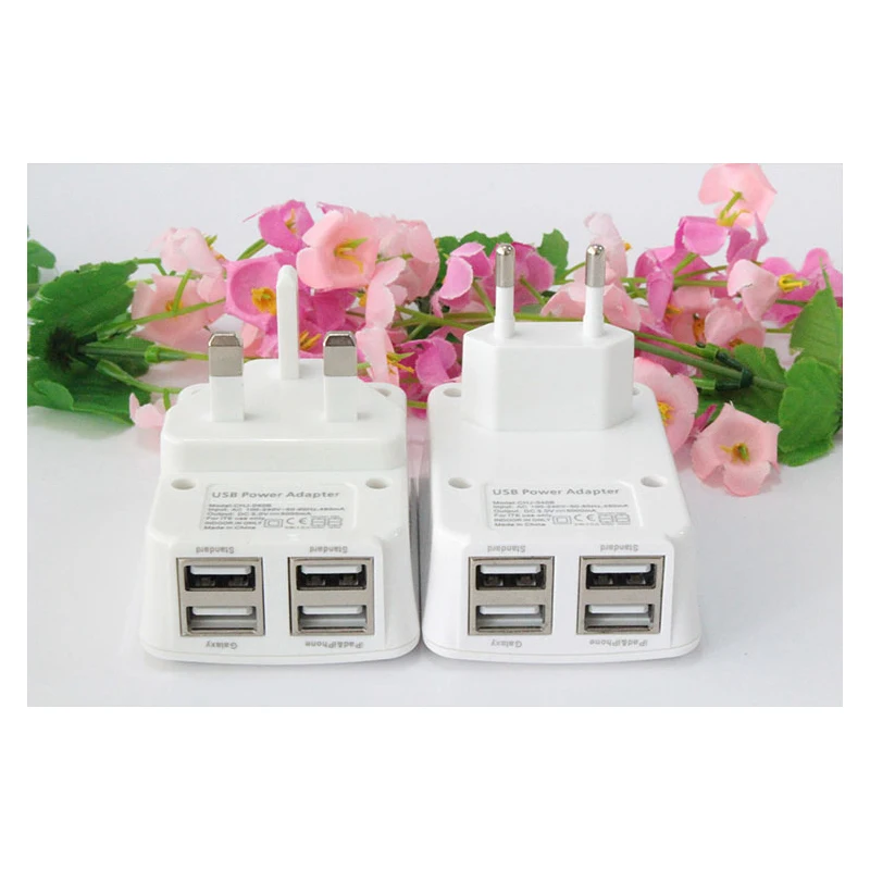 США/ЕС/Великобритания 4 порта USB настенное зарядное устройство Быстрая зарядка путешествия USB адаптер питания для iPhone 6 Galaxy S6 высокое качество