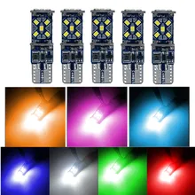 

2 Pcs W5W T10 15 SMD 3030 Super Bright Car Led Bulbs Signal License Plate Lamps 194 168 Interior Lights Canbus No Error 7 Colors
