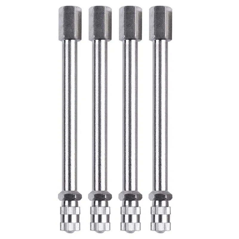 

4pcs 100mm Chrome Tyre Valve Extension Twin Wheel Adapter for Truck Bus Van