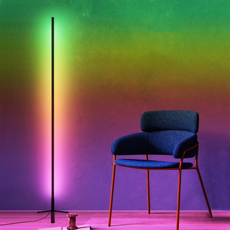 Nordic Rgb Floor Lamp Remote Control Led Lights Bedroom Standard Lamp