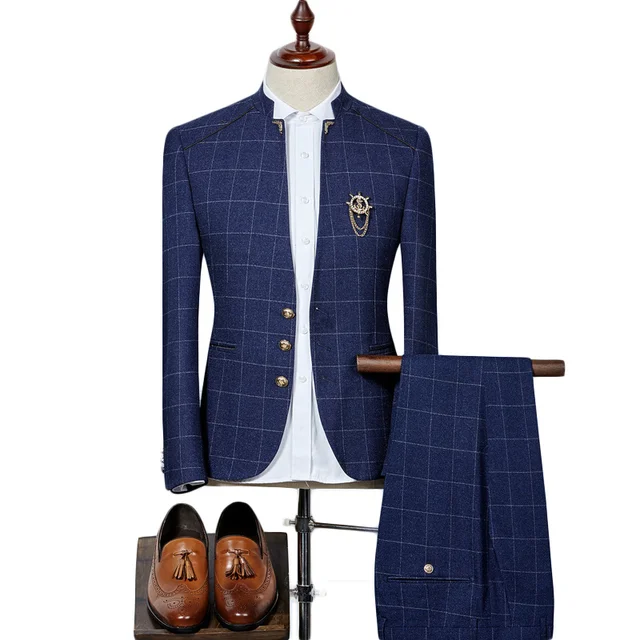 Rsfocus Mens Black Navy Blue Plaid 