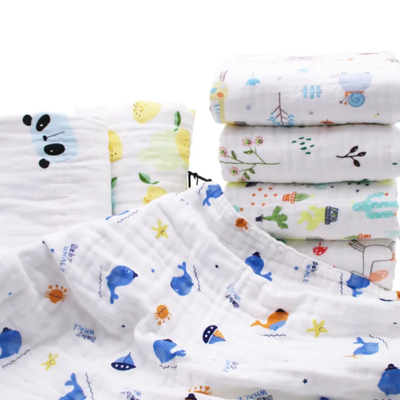 

High Density Six-layer Washing Gauze Bath Towel Cotton Blanket Infants Children Baby Square Blanket Customizable