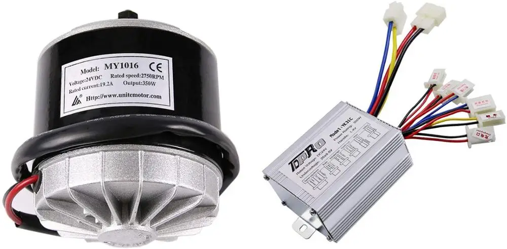 

TDPRO JCMOTO 24v 350w Brushed Speed Motor and Controller Set for Electric Scooter Go Kart Bicycle e Bike Tricycle Moped