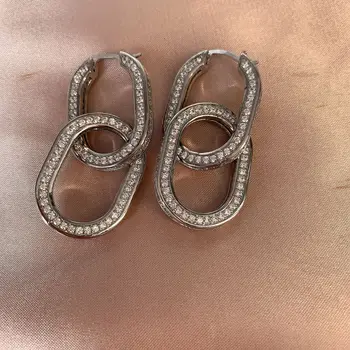 

20 exaggerated stereo double U-shaped oval Earrings detachable star ins same Earrings for women kolczyki pendientes oorbellen