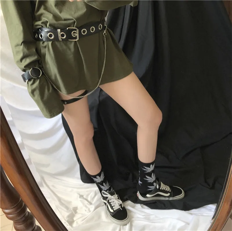Готический ремень Ulzzang панк-кулон цепь Harajuku пояс новая индивидуальность Досуг корейские черные металлические ремни модные ремни из ПУ