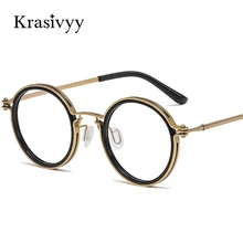 

Krasivyy Vintage Titanium Eyeglasses Frame Men Round Myopia Prescription Eyewear Women 2022 Optical Luxury Glasses Frame Male