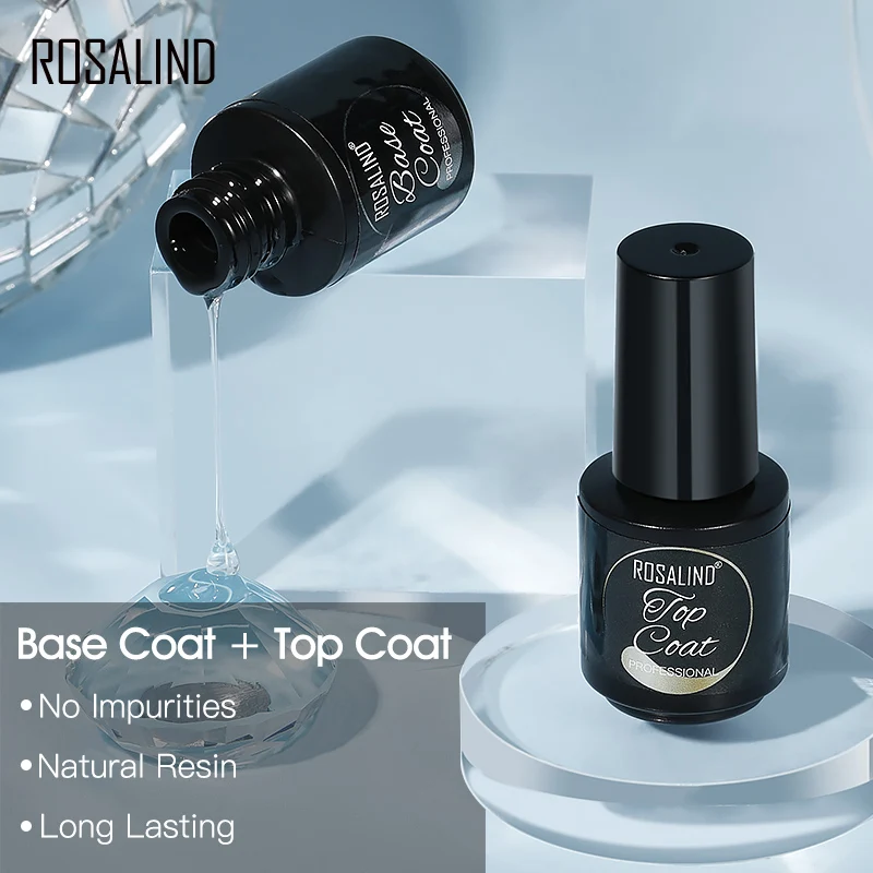 ROSALIND Nail Gel Polish Top Coat Semi Permanent Top Coat All For Manicure Nails Fundation Gel Varnishes Nail Art 3
