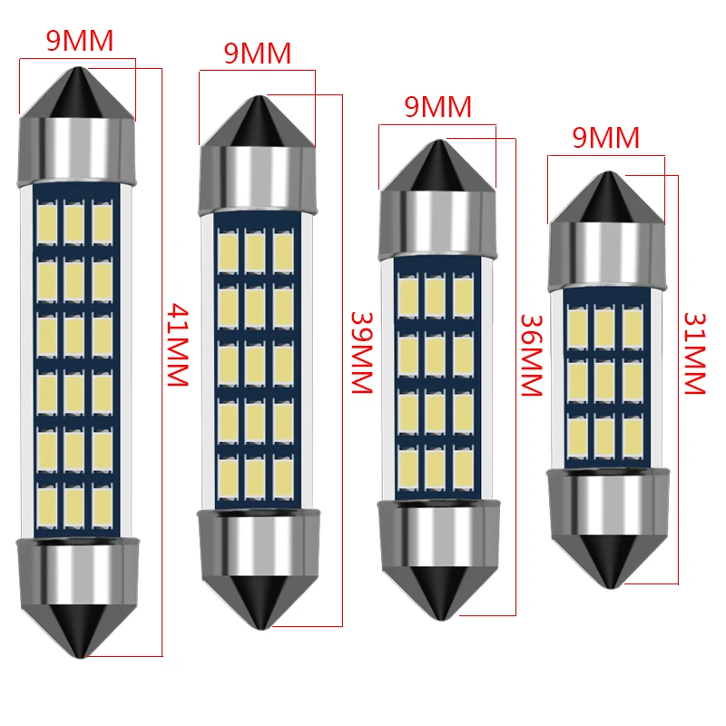 10 шт. гирлянда 31 мм 36 мм 39 мм 42 мм Светодиодная лампа C5W супер яркая 3014 SMD стиль автомобиля свет авто интерьер Doom лампа 12 В