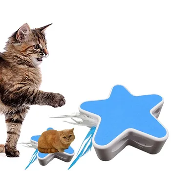 

Funny Cat Interactive Toys Rotating Cat Play Teaser Plate Feather Catch Toy Star Shape Electric Playing Exercise Toys For Cat