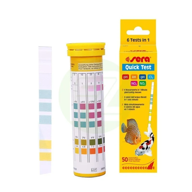 Sera 5 In 1 Easy Testing Strips Ph Gh Kh No2 No3 Test Kit For Aquarium