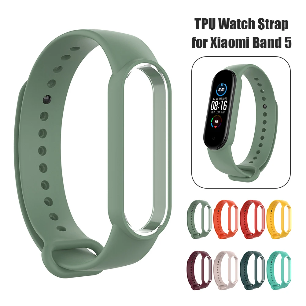 8 шт. силиконовый Смарт Браслет ремешок для Mi Band 5/Mi 5 NFC Замена ремешка спортивные