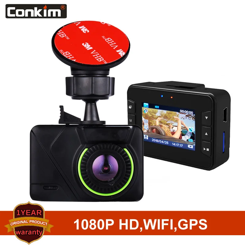 Автомобильный мини видеорегистратор Conkim GPS WIFI Novatek 96658 Full HD 1080P регистратор с IPS