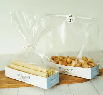 

Clear Biscuit Cookie Candy Bread Plastic Bag Paperboard Packing Boxes Bakery Snack Box Puffs Bags Valentine's Day SN2102