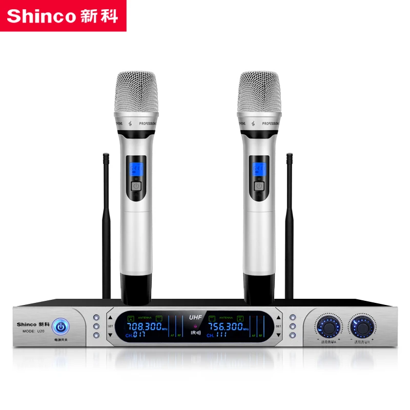 

Shinco U20 U-Section FM wireless microphone one-to-two home KTV singing conference performance anti-howling microphone