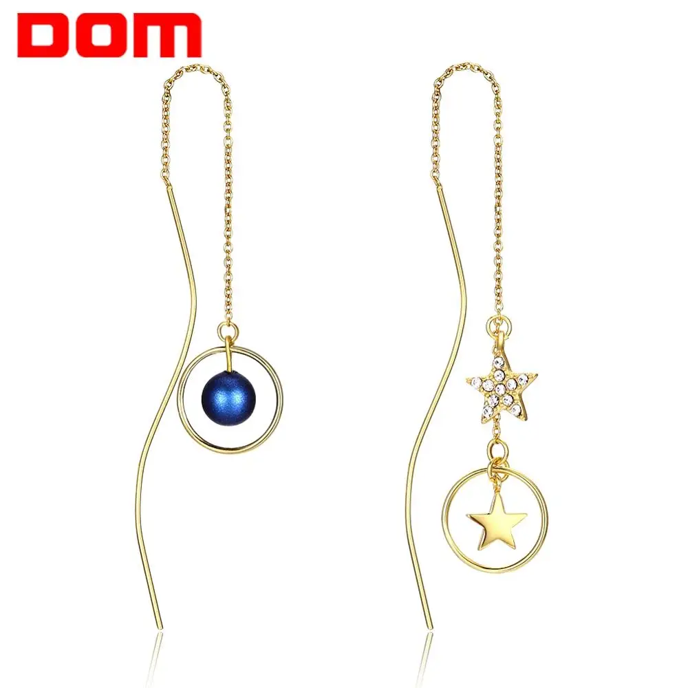 

Elegant New Genuine 925 Sterling Silver Personality Line Drop Earrings for Women Authentic Silver Jewelry Gift DOM SVE332