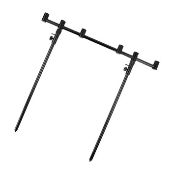 

Carp Fishing 45cm Stainless Steel Bank Sticks with 1pcs fishing buzz bar 25cm black color